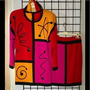 5X “HOST PICK” Vintage Escada Sweater Top  and Skirt